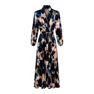 2-Biz Alina Wrap Jurk - Dames - Wikkelkleedje - Veelkleurig - L - Polyester - Kleedjes