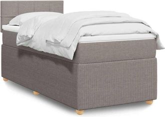 vidaXL Cama Box Spring Con Colch&oacute;n Tela Gris Taupe 80x200 Cm Vidaxl