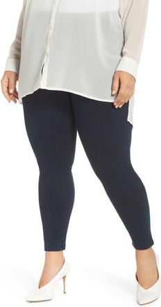 Lyss&eacute; ntials High Rise Stretch Denim Leggings in Indigo at Nordstrom, Size 2X
