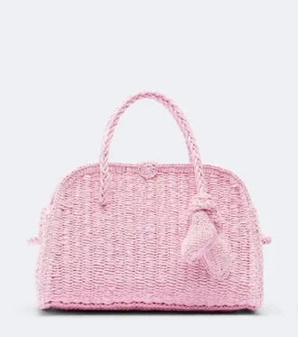 Jacquemus Turismo Small raffia-effect bowling bag