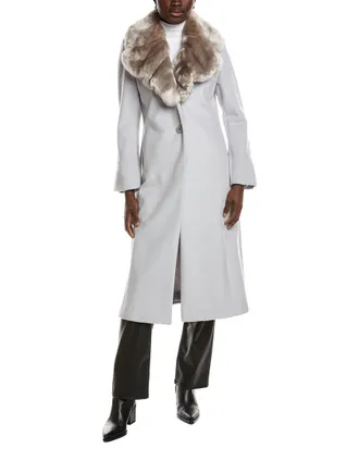 Via Spiga Feminine Wool-Blend Coat