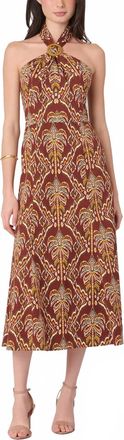 Shoshanna Lainey Midi Dress In Bronze Multi