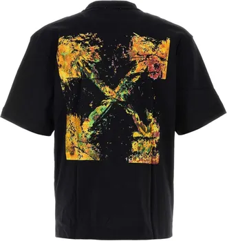 Off-white Mens Black Cotton T-Shirt Exterior Exterior: T-shirts And Polos