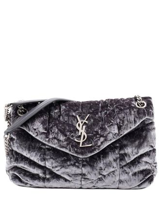 Saint Laurent Loulou Puffer Shoulder Bag Quilted Velvet Small (Authentic Pre- Loved)