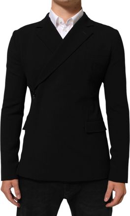 Dolce & Gabbana Black Wool Double Breasted Men Jacket Mens Blazer