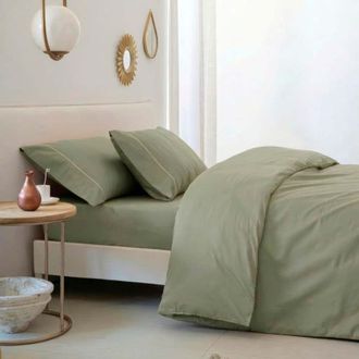 COTTON ARTEAN Funda n&oacute;rdica sat&eacute;n algod&oacute;n 300 hilos verde 260x240 cama 180