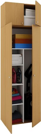 ebuy24 Ebuy24 - Gabinete Escoba Vcm 6 Compartimentos Dimensiones An. 70 X Al. 238 X T. 40 Cm Gabinete Para El Hogar Armario Multiusos Montaje Con Dos Puertas