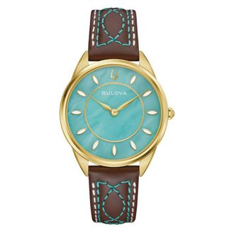 Bulova Sutton Quartz Turquoise Mother of Pearl Dial Ladies Watch 97L203