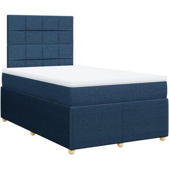 vidaXL Cama Box Spring Con Colch&oacute;n Tela Azul 120x190 Cm Vidaxl