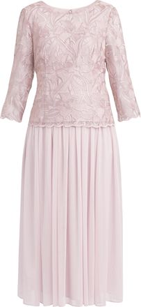Gina Bacconi Womens Philippa Midi Length Floral Lace Dress - Rose - Size 10 UK