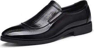 Generic Dress Oxford Shoes for Men Lace Up Patent Leather Patchwork Derby Shoes PU Leather Non Slip Low Top Anti-Slip Rubber Sole Slip Resistant Classic(Black