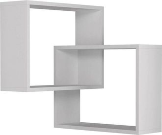 Dmora Estanter&iacute;a Dcarrett, Estante, Estante De Pared, Estanter&iacute;as Multiusos, 68x60h68 Cm, Blanco - Dmora