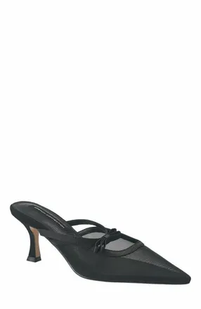 French Connection Womens Mischa Mesh Toe Kitten Heel in Black at Nordstrom, Size 8