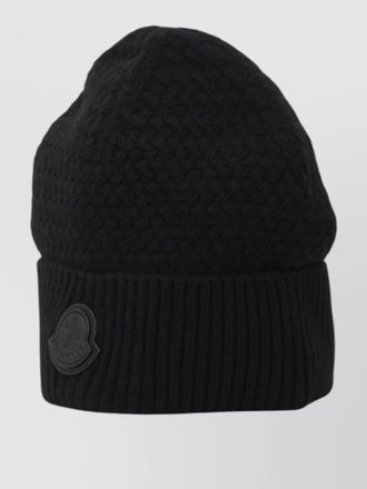 Moncler cashmere blend basketweave beanie