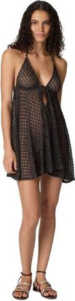Missoni Babydoll Mini Dress In Lam&eacute; Viscose With Spiderweb Motif in Brown at Nordstrom, Size 42 It