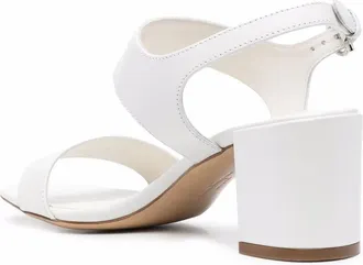 Ferragamo Gancini Logo-Plaque Leather Sandal - White