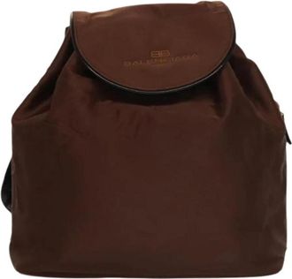 Balenciaga Pre-owned Vintage rugzak - Dames - Vintage Rugzakken - Bruin - ONE Size - Nylon - Vintage