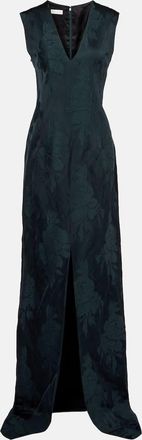 Dries Van Noten Abito lungo in jacquard floreale