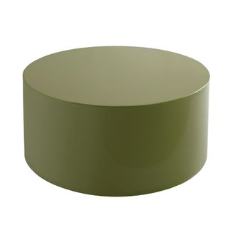 Oviala Mesa de centro redonda de 80 cm en MDF lacado verde oliva