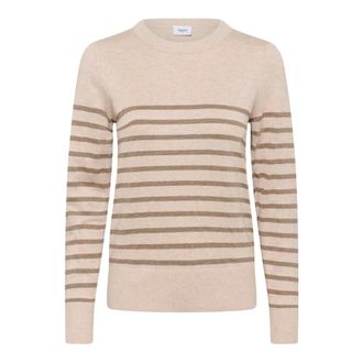 Saint Tropez MilaSZ Shimmer Stripe Pullover - - Knitwear - Donna - Beige - S
