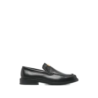 Moschino Loafers, male, Black, Size: 11 US Logo Leather Loafers