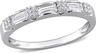 Amour 1/2 CT DEW Created Moissanite Anniversary Ring In Sterling Silver