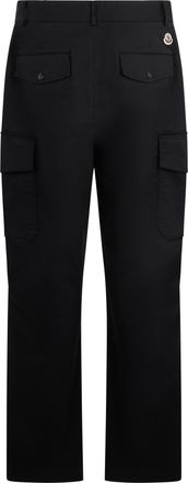 Moncler Mens Cargo Trousers Black Stretch Cotton