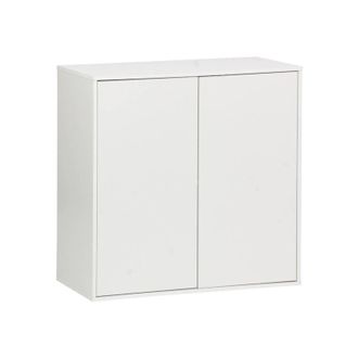 Sweeek Sweeek - Sideboard, white wood effect 2-door storage unit w 70 x d 35 x h 70 cm - Kompo