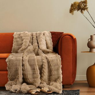 Paco Home Paco Home - Manta Decorativa De Sal&oacute;n Colcha De Sof&aacute; Manta Lavable Dormitorio Beige, 200x240cm