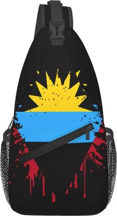 Generic Antiguan Barbuda Flag Chest Bag Anti Theft Crossbody Bag Adjustable Backpack For Sports Men Camping
