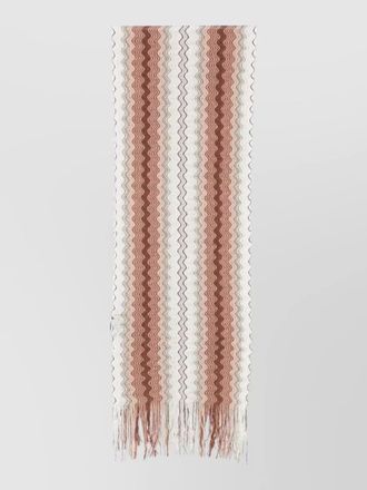 Missoni viscose blend scarf zigzag fringe