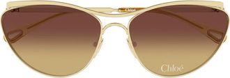 Chlo&eacute; CH0386S Cat Eye Sunglasses in Gold/brown at Nordstrom