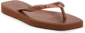 Arezzo Metallic Flip Flop in Copper at Nordstrom, Size X-Large