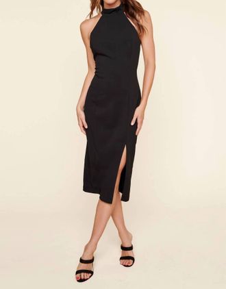 Sugarlips Millie Halter Midi Dress In Black