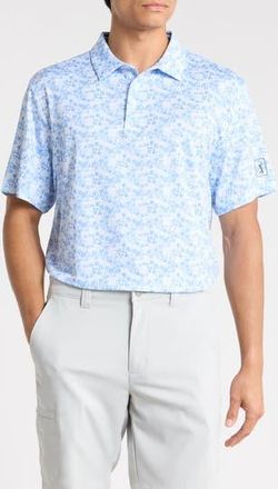 PGA TOUR Floral Print Performance Polo in Top O The Morning at Nordstrom Rack, Size Xx-Large
