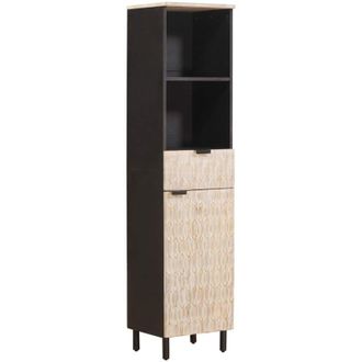 vidaXL Mueble De Cuarto De Ba&ntilde;o Con Estante Negro Y 38 X 33 X 160 Cm Vidaxl