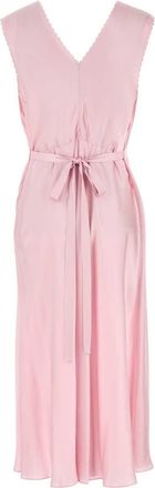 Prada Womens Pink Satin Dress Rosa Exterior: Silk Abiti