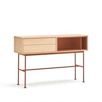 Teulat Consola 2 cajones roble y teja