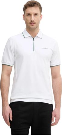 Hackett Klassieke Pasvorm Korte Mouw City Zip Polo - Heren - Polos - Wit - L - Katoen - Tops