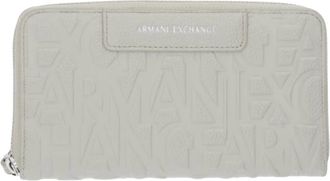 A|X Armani Exchange Horizontale Portemonnee met Rits - Dames - Portefeuilles - Grijs - ONE Size - Polyester - Accessoires