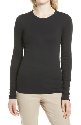 Nordstrom Everyday Stretch Pima Cotton Ribbed T-Shirt in Black at Nordstrom Rack, Size Xx-Large