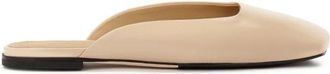 Kazar Leren flip-flops op een platte zool met een vierkante voorkant - Dames - Slip ons - Roze - 39 EU - Leer - Schoenen