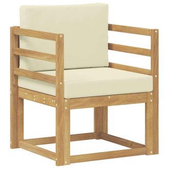 vidaXL 2 Pieza Conjunto De Sof&aacute;s De Exterior Poli&eacute;ster Blanco Y Crema Vidaxl