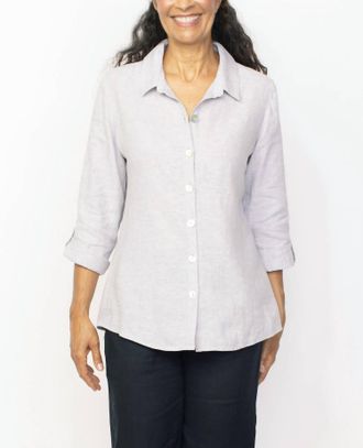 Habitat Lined Blend Button Front Shaped Shirt In Gull