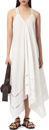 AllSaints Lil Handkerchief Hem Cotton Dress in White at Nordstrom, Size 10