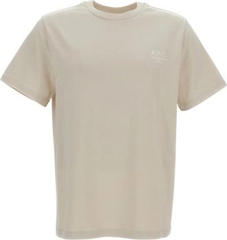A.P.C. Maglietta girocollo - Heren - T-shirts - Beige - S - Katoen - Tops