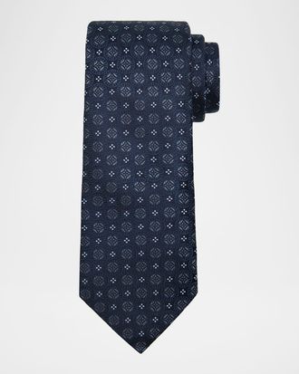 Brunello Cucinelli Mens Geometric Silk Tie