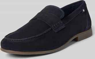 Bugatti Loafer aus echtem Leder mit Logo-Detail Modell Trip in Marine, Gr&ouml;&szlig;e 40