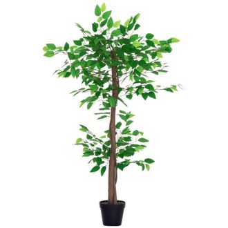 Mauro Ferretti Pianta Artificiale Albero Del T&egrave; Con 546 Foglie Realistiche E Vaso Cemento 120 Cm Verde