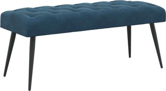 vidaXL Banco Con Tapicer&iacute;a Con Botones Azul 110 X 40 X 46 Cm Vidaxl
